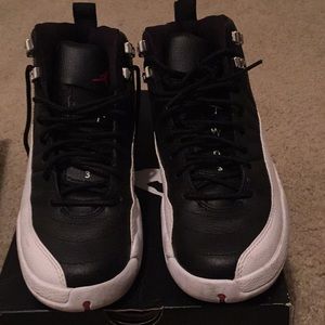 Black and white Jordan retro 12s